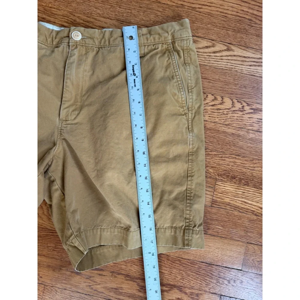 LL Bean Signature Mens 38W Slim Straight Fit Chino Short Khaki Tan Cotton Canvas